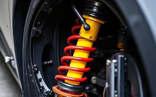 Sospensioni coilover regolabili installate su un'auto sportiva